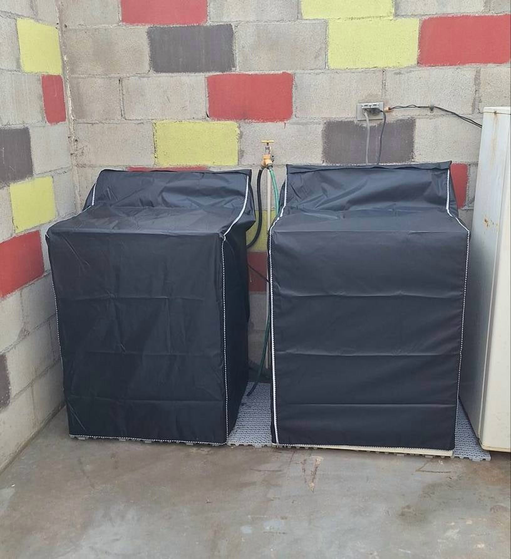 suxuMhao Washing Machine Cover-Appliance Covers,Dust Cover for Washing Machine,Waterproof Dustproof,Suitable for Front Loading & Top Loading Washing Machines, Size 29"W x 28"D x 43"H,2 Piece​,Silvery