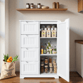 thumbnail image 5 of Pantry Cabinet, 33" White Kitchen Pantry Storage Cabinet with 1 Door, 2 Shelves, 4 Drawers for Dining Room|Bedroom, 5 of 8