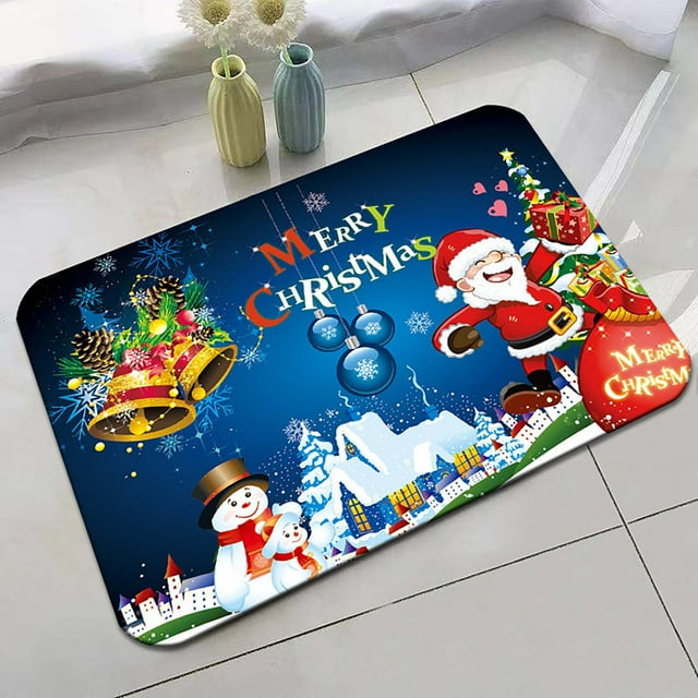 Nilvkv Merry Christmas Welcome Doormats Indoor Home Carpets Decor 40X60Cm