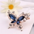 thumbnail image 4 of Soumake Lady Pin Rhinestone Butterfly Shape Multi Colors Stainless Dress Brooch for Prom, 4 of 8