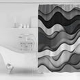 thumbnail image 2 of Shower Curtain Bathroom Set Gray Gradient Abstract Geometric Waterproof Fabric Shower Curtains with Grommets&Hooks Water Ripples Privacy Bath Curtain for Bathtub 72x84in, 2 of 7