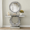 NESTIA 45 Inch Mirrored Console Table with Crushed Diamond Inlay, O ...