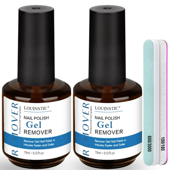 Kit removedor de uñas en gel LOUINSTIC Easy & Quick, 2 x 15 ml, sin acetona