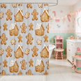 thumbnail image 2 of Manfei Cookie Waterproof Shower Curtain 72Wx78L Holiday Bath Curtain, Red Gold, 2 of 5