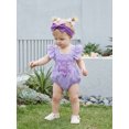 thumbnail image 6 of Cjfdfy Newborn Baby Girl Summer Clothes Baby Girls Mama's Little Bestie Daddy's Little Girl Outfit Ruffled Sleeveless Bow Embroidery Plaid Romper Headband Set, 6 of 9