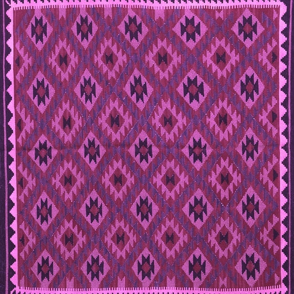 Ahgly Company Indoor Square Oriental Purple Traditional Area Rugs, 4' Square