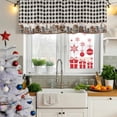 thumbnail image 6 of Farmhouse Valances for Windows, Decorative Rod Pocket Window Valance Curtains, American Country Star Barn Black Plaid Berry Short Curtain Drapes for Kitchen/Living Room, 2 Panels, 60" W x 18" L, 6 of 8