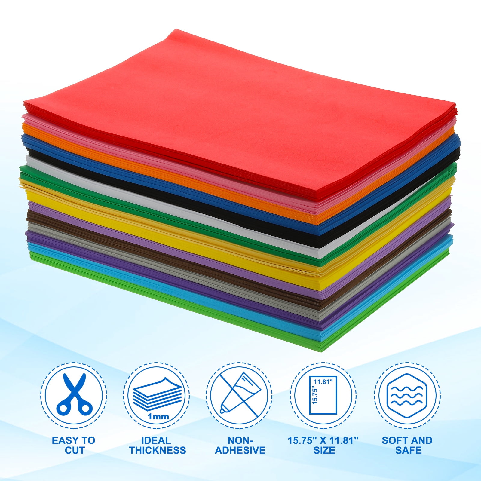 Uxcell 20Pcs Brown EVA Foam Sheets, 15.7 x 11.8 Inches 1mm Thick Foam Sheets for Crafts