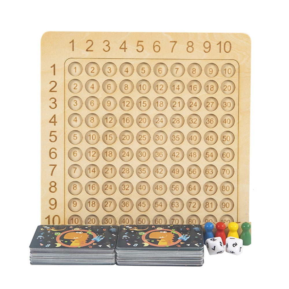 FENHYU DIY Wooden Multiplication & Math Table Board Game, Montessori