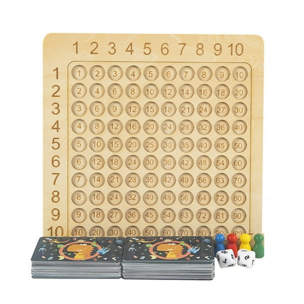 FENHYU DIY Wooden Multiplication & Math Table Board Game, Montessori