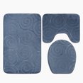thumbnail image 1 of nipocaio Tapis de Salle de Bain en Trois Pièces Motif Pierre Tapis de Sol Absorbant pour Baignoire, 1 of 4