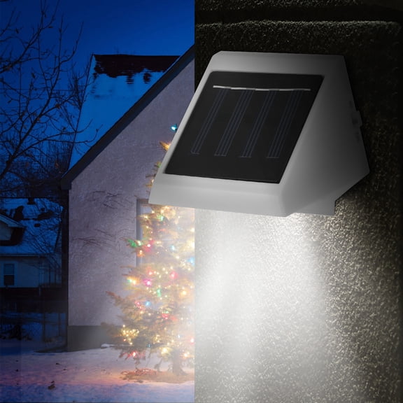 Solar LED Fence Light Dusk-to-Dawn Deck Lights, 90° Beam Angle, 7000K Cool White Wall Light for Patio Decor, Stairs, Decks, Fences, Garden