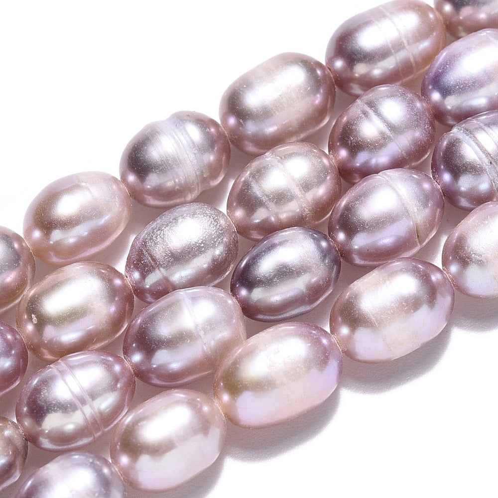 2strands Cultured Freshwater Pearl Beads Strands Rice Thistle 7.2~8x5.5~6mm Hole: 0.7~0.8mm about 44~45pcs/strand 13.58 inch(34.5cm)