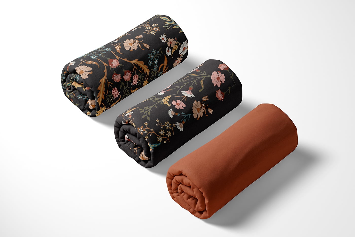 Sweet Jojo Designs Boho Floral Wildflower Black and Orange Girl Fitted Crib Sheets Set 3 Piece
