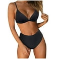 thumbnail image 1 of TIMIFIS Women Ribbed Bikini Twist Front Push Up High Waisted 2 Piece Swimsuits, 1 of 3