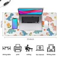 thumbnail image 5 of Long Mouse Pads for Desk,White Cartoon Dinosaurs Flowers Pattern Desk Mats on Top Of Desks, Desk Mouse Pad Extra Large with 3mm Non-Slip Base and Stitched Edge for Gaming,Office,Work,Home 35.4"x15.7", 5 of 6