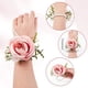thumbnail image 2 of Ramilletes de muñeca de rosas para boda, 2 piezas de ramilletes de muñeca de perlas, pulsera para boda, novia, dama de honor, flor de mano, 2 of 5