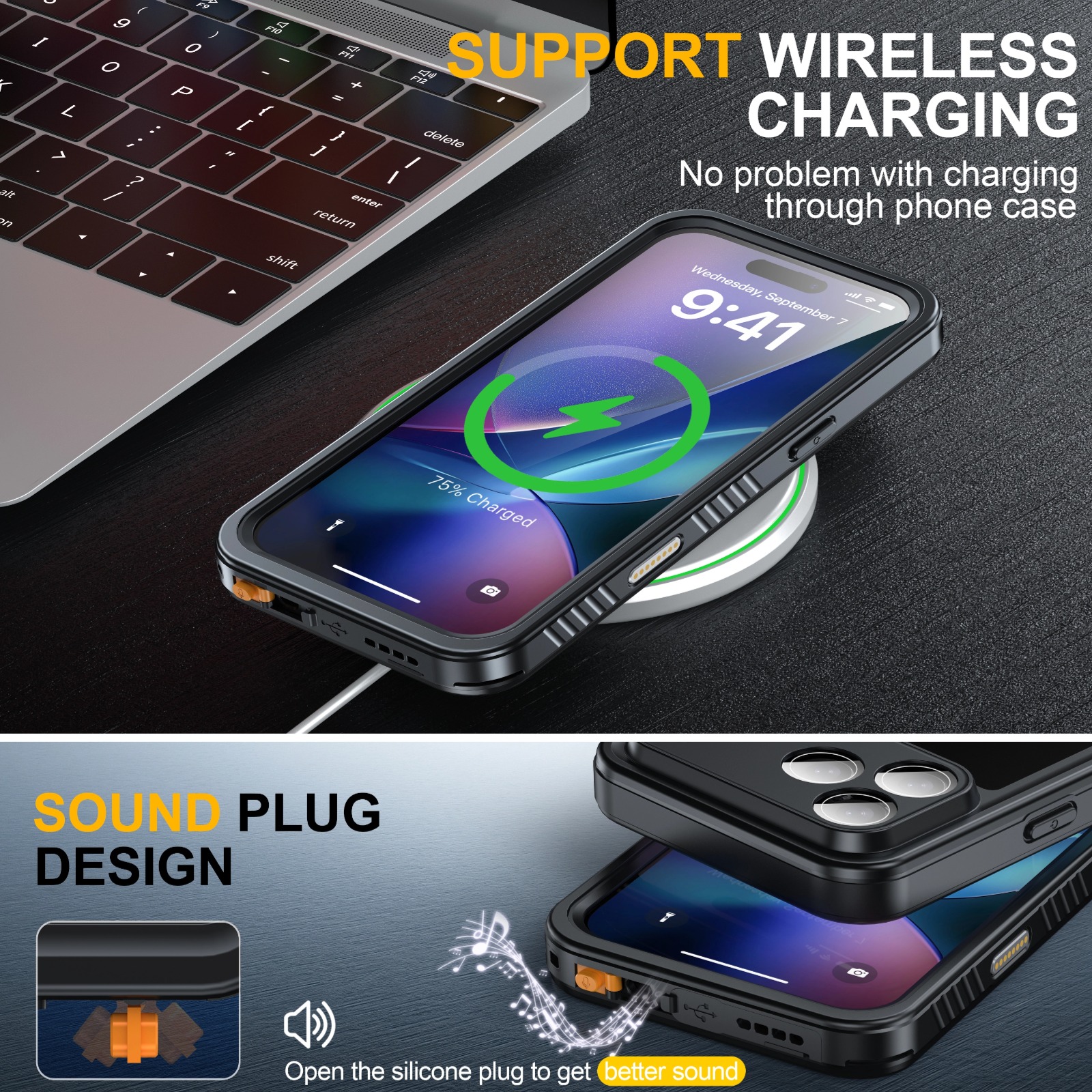 ANTSHARE for iPhone 17 Pro Max Case, Waterproof Built-in Screen Protector, [Full Body Shockproof] [Dustproof] [IP68 Underwater] Phone Case for iPhone 17 Pro Max- Black