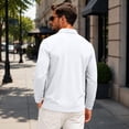 thumbnail image 4 of Hngshg Mens Tee Shirts Casual Button Up Collared Pullover Tops Dressy Long Sleeve Solid Color Golf T-Shirts, 4 of 7