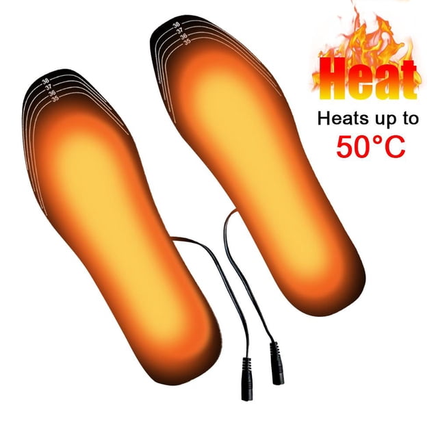 Escalada 2 uds plantillas eléctricas calentadas por USB que mantienen la alfombrilla para zapatos lavable caliente (35-40 USB)