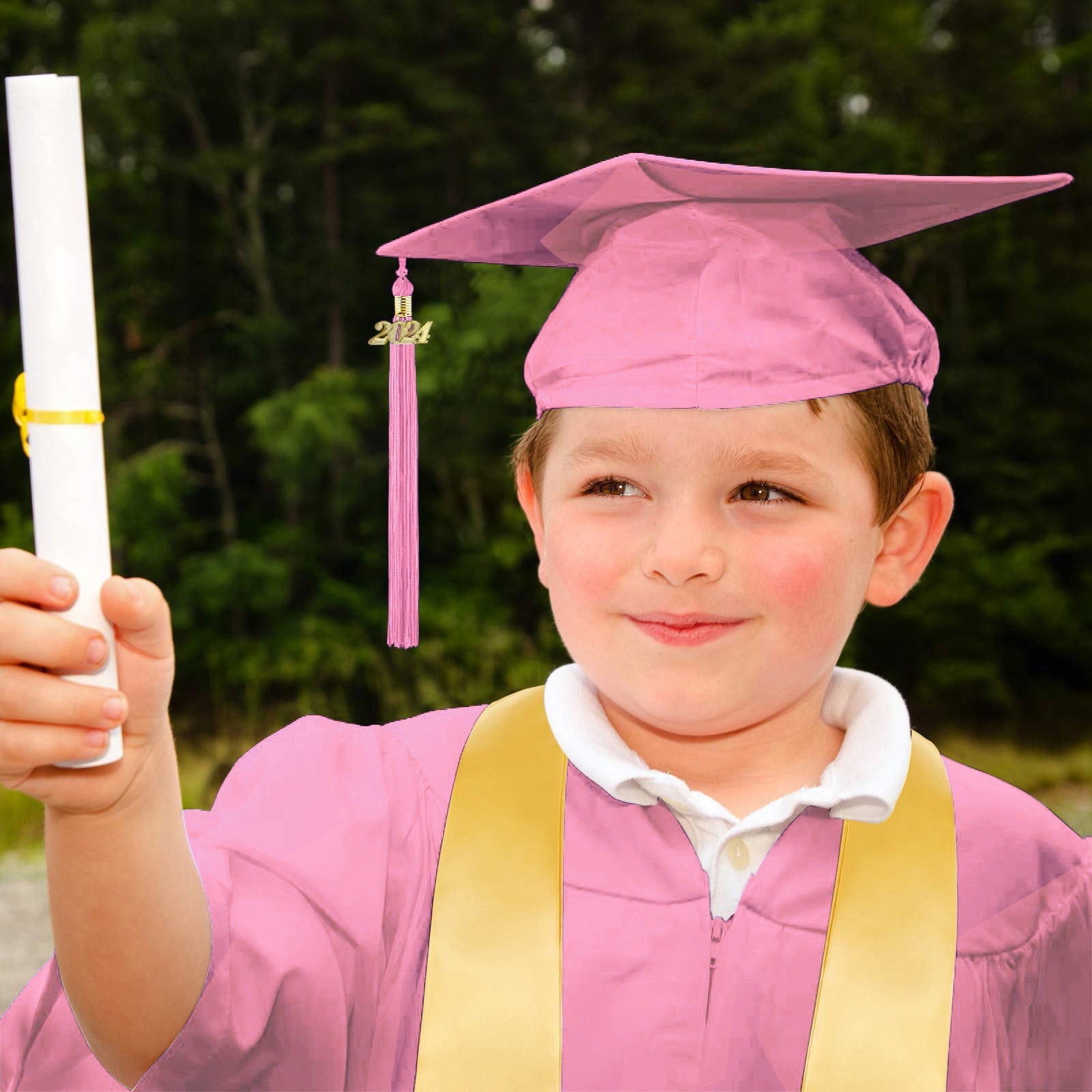 QZYL Kindergarten Abschluss Set - Talar & Mütze Mit Zertifikat Für Kinder