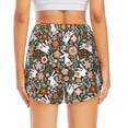 thumbnail image 4 of Uemuo Rabbits on Floral Pattern Women's Athletic Shorts High Waisted Running Shorts with Liner Pockets Gym Elastic Workout Shorts-X-Large, 4 of 9