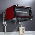 thumbnail image 5 of Soporte de microondas de acero inoxidable 304 con brazos telescópicos y ganchos, soporte de montaje en pared universal para horno microondas, parrilla, horno de hasta 40 kg, montaje en pared, 5 of 5