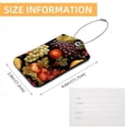 thumbnail image 5 of Square PU Leather 2 Pack Travel Tag - Bag Tag - Suitcase Tag with Privacy Cover and Stainless Steel Ring - Suitable for Travel, Backpack, and Handbag Fruit, 5 of 7