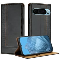 for Google Pixel 9 Pro XL Wallet Case with RFID Blocking Credit Card Slots, Luxury PU Leather Purse Cover with Flip Kickstand Shockproof Protective Phone Case for Google Pixel 9 Pro XL Case, Black