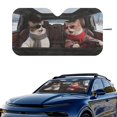 thumbnail image 2 of HUIACONG Funny Cats Print Interior Cooling Foldable Sunshade for Front Window Universal Reflect UV Sun and Heat UV Block Cover Windshield Sunshade, 2 of 7