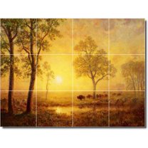 Ceramic Tile Mural-Albert Bierstadt Waterfront Painting 29. 48" w x 36" h using (12) 12 x 12 ceramic tiles
