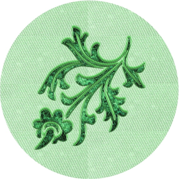 Ahgly Company Machine Washable Indoor Round Transitional Mint Green Area Rugs, 4' Round