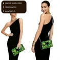 thumbnail image 3 of TSOVTHRID Shamrock Black Cat Print Clutch Purses for Women Party Handbag Evening Bags Lightweight Leather Shoulder Bag for Formal Party Cocktail Prom St. Patrick's Day, Green, 3 of 7