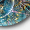 thumbnail image 3 of Designart 'Fractal Blue Flowers ' Modern wall clock, 3 of 6