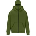 thumbnail image 6 of WAENQINLA Men's Winter Jacket with Mask Full Zip Sweatshirt Hoodie Double Hat Hooded Sweatshirt Outdoor Windproof Jogging Jackets with Pockets, 6 of 9
