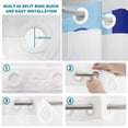 thumbnail image 3 of No Hook Shower Curtain with Built-in Rings - Retro Nautical Washable Waterproof Fabric Bathroom Curtains for Hotel,Rentals, Stall 48 X 72 Inch , Anchor Pattern Navy Sky Blue, 3 of 9