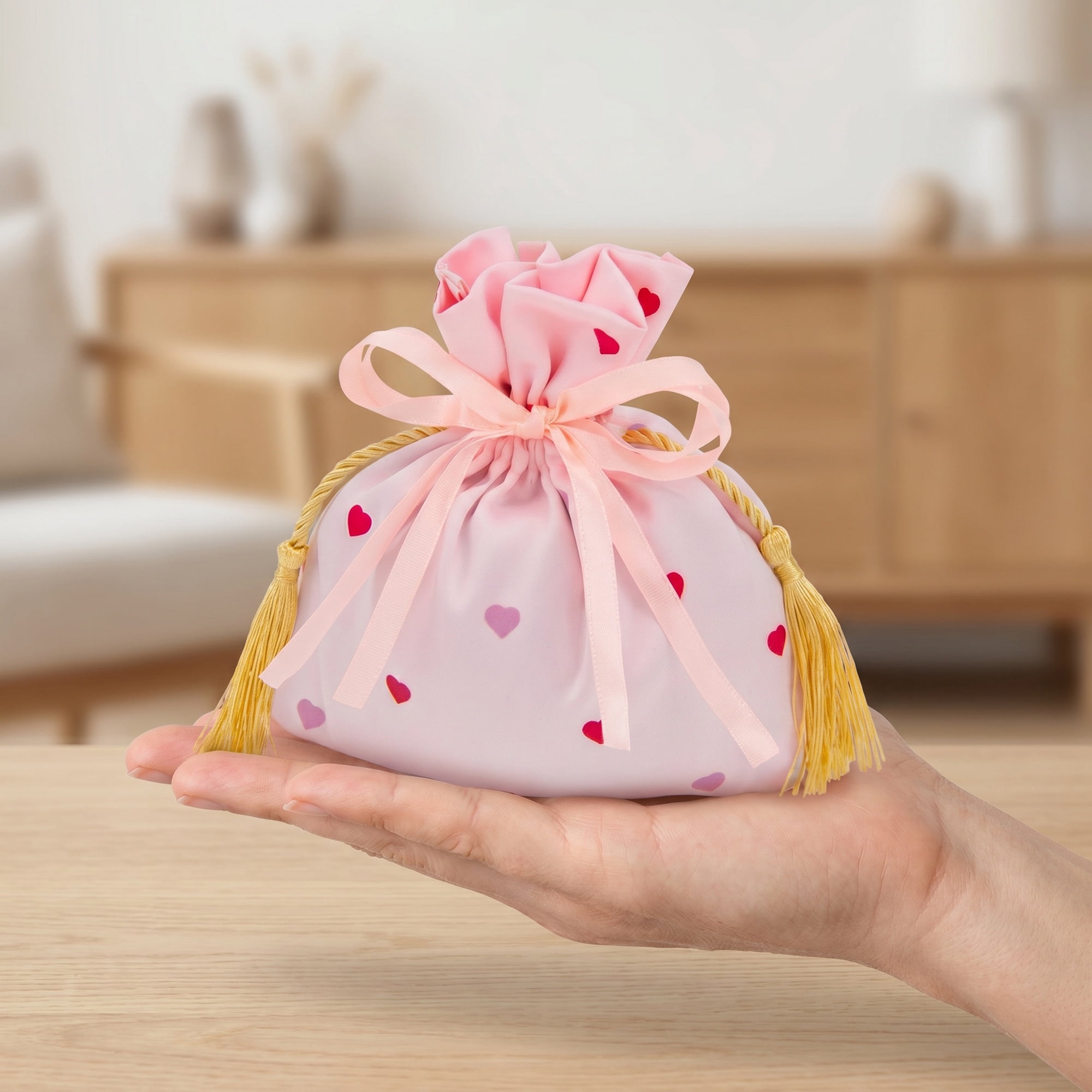 Unique Bargains 6Pcs Luxurious Thick Velvet Gift Drawstring Bags Pink 5.9" x 1.2" x 5.9"