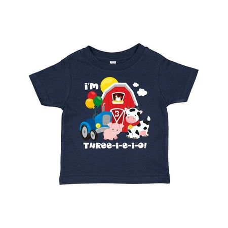 

Inktastic Three-i-e-i-o 3rd Birthday Boys or Girls Toddler T-Shirt