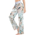 thumbnail image 3 of GZHJMY Women's Pajama Pants Decorative Flowers Pattern Comfy Stretch Sleepwear Womens Wide Leg Pants Casual Loose Yoga Sweatpants Comfy Lounge Pajama, X-Large, 3 of 7