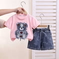 thumbnail image 6 of Mitankcoo Summer Outfit Sets for Toddler Girls Print Short Sleeve Tops & Jean Shorts 2 Piece Daily Casual 0-6Y, 6 of 6