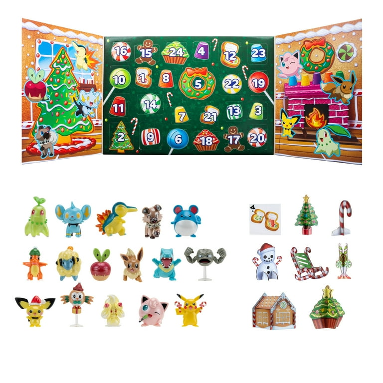 POKEMON HOLIDAY CALENDAR - Features 16 2-Inch Battle Figures with Special  Finish and Eight Unique Accessories - Walmart.com