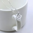 thumbnail image 4 of 925 Sterling Silver Diamond Pendant Necklace Halo Solitaire Cubic Zirconia Ladies Necklace, 4 of 5