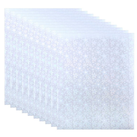 Uxcell 10Sheets A4 Self-adhesive Holographic Sticker Paper, Pentagram