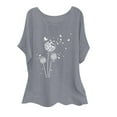 thumbnail image 2 of Fiudx Liquidación de Ahorros de Verano Blusas Superiores de Manga Corta con Cuello Redondo y Estampado I de Algodón y Lino para Mujer a La Moda, 2 of 4