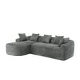 thumbnail image 3 of MAYEERTY Boucle Sofa 3 Seater for Living Room Oversized Comfy Sofa L-Shape Sofa Couch with Chaise Home Furniture Sleeper Sectional Sofa for Apartment, Office Left Hand Facing (Gray), 3 of 25