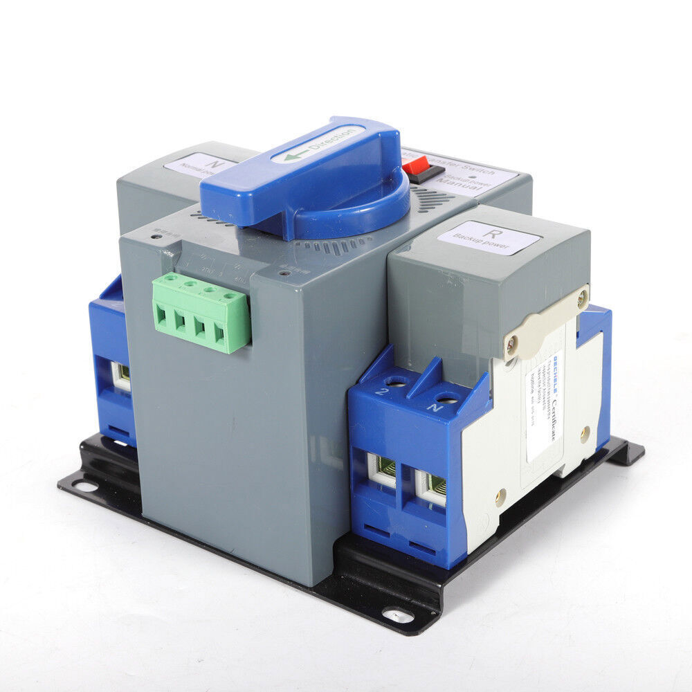 Miumaeov 2P 63A 110V Dual Power Automatic Transfer Switch Dual Power Generator Changeover Switch 50HZ/60HZ