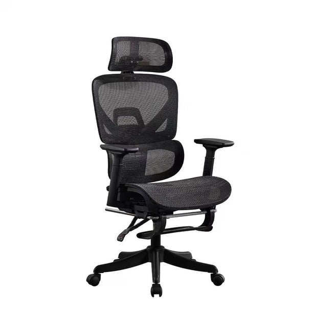 Silla Gaming Ergonómica Negra Malla - Apoyacabezas, Soporte Lumbar y Reclinación 180° Premium