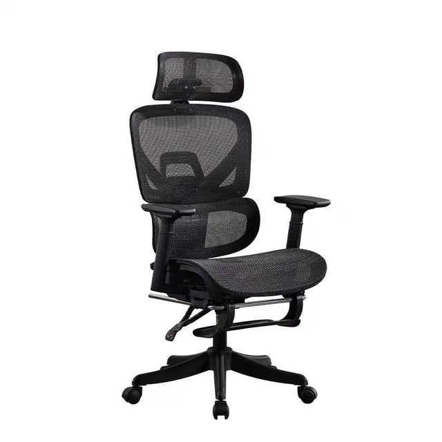 Silla Gaming Ergonómica Negra Malla - Apoyacabezas, Soporte Lumbar y Reclinación 180° Premium