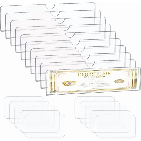 1set Acrylic Wall Name Plate Holder Rectangle Clear 40~50x70~203x0.5~6mm