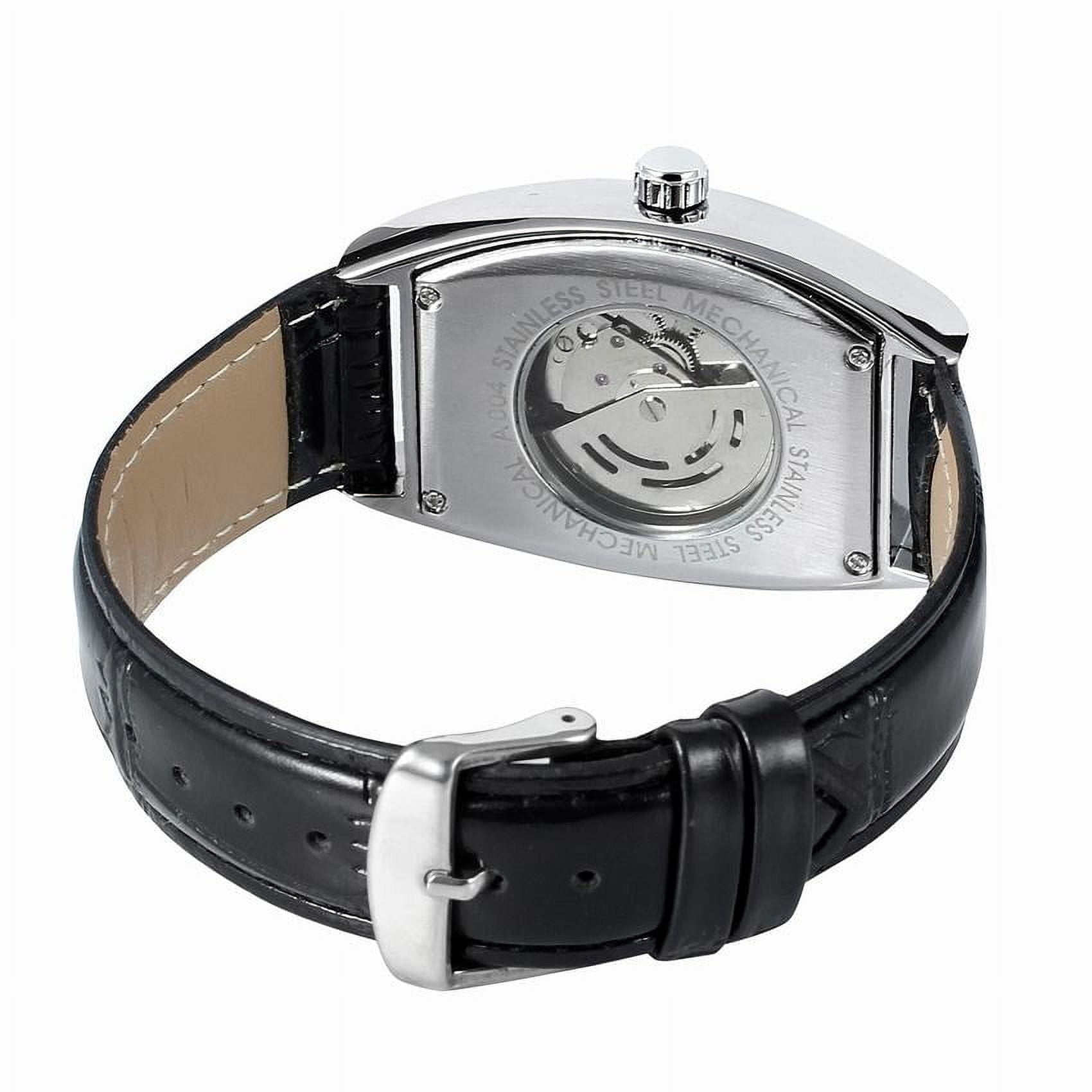 Mens Selfwinding Automatic Mechanical Watch Sports Black Leather Date Male Wristwatch